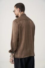 STEFAN THE BUTTON TIE POLY TEXTURED SHIRT - Image 11