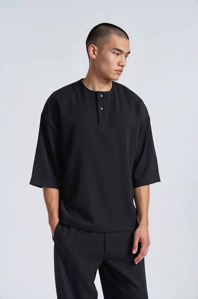 PCOC HALF BUTTONED SHORTSLEEVE T-SHIRT