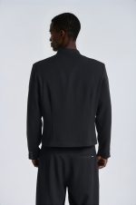 PCOC CROPPED DEEP V-NECKLINE BUTTON BLAZER - Image 4