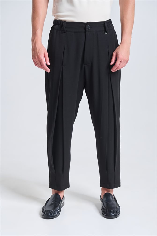 PCOC HOLE LOOSE FIT DOUBLE PLEATS TROUSERS