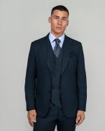 DEZIGN 3PIECE SLIM FIT SUIT IN PATTERNED