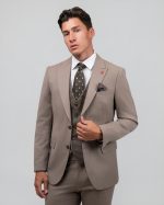 DEZIGN 3PIECE SLIM FIT SUIT IN PATTERNED