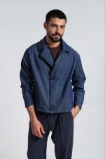 PCOC THE METALLIC CLIP DENIM BLAZER - Image 6
