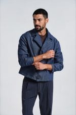 PCOC THE METALLIC CLIP DENIM BLAZER - Image 7